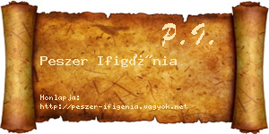 Peszer Ifigénia névjegykártya